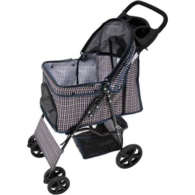 Monster Cable Kinderwagen voor huisdieren (tartan blauw) Monster Cable Kinderwagen voor huisdieren (tartan blauw)