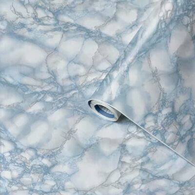 Venilia 53359 Plakband, Blauw Marmeren Look Film, Marmeren Steenblad, Meubelfolie, Zelfklevend, 45cm x 2m, 160µm (Dikte: 0,16 mm), 53359 Venilia 53359 Plakband, Blauw Marmeren Look Film, Marmeren Steenblad, Meubelfolie, Zelfklevend, 45cm x 2m, 160µm (Dikte: 0,16 mm), 53359