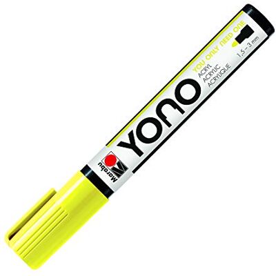 Marabu YONO 12400103321 markeerstift neongeel 321 veelzijdig inzetbaar met Japanse ronde punt 1,5-3 mm op waterbasis, lichtecht en waterdicht, voor bijna alle oppervlakken Marabu YONO 12400103321 markeerstift neongeel 321 veelzijdig inzetbaar met Japanse ronde punt 1,5-3 mm op waterbasis, lichtecht en waterdicht, voor bijna alle oppervlakken