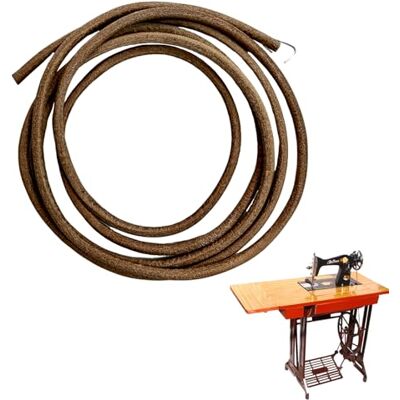 Larebidtex Ronde leren riem met 1 haak voor Singer, Brother, Jones en andere vintage naaimachines, 183 cm lang, 5 mm lang Larebidtex Ronde leren riem met 1 haak voor Singer, Brother, Jones en andere vintage naaimachines, 183 cm lang, 5 mm lang