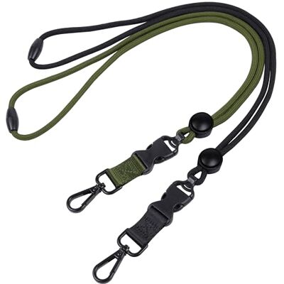 Masper 2 stuks robuuste veiligheidskoorden met ronde instelschuiver, afneembare gesp en metalen draaibare haak, duurzaam rond koord van 58,4 cm, ideaal voor sleutels, ID-houders 10 cm x 1.6 cm x 15 cm Masper 2 stuks robuuste veiligheidskoorden met ronde instelschuiver, afneembare gesp en metalen draaibare haak, duurzaam rond koord van 58,4 cm, ideaal voor sleutels, ID-houders 10 cm x 1.6 cm x 15 cm