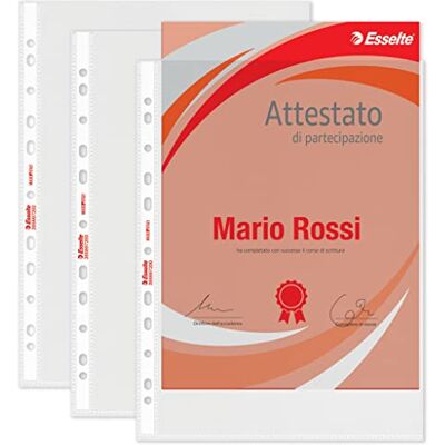 Esselte Copy-Safe 395697200 universele enveloppen met reliëf, 33 x 23 cm, 100 stuks, transparant Esselte Copy-Safe 395697200 universele enveloppen met reliëf, 33 x 23 cm, 100 stuks, transparant