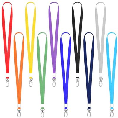 Omnikryp 30 stuks ID-kaarthouder lanyards met metalen gespen voor sleutels, ID-kaarthouder (10 kleuren) 90 x 1cm Omnikryp 30 stuks ID-kaarthouder lanyards met metalen gespen voor sleutels, ID-kaarthouder (10 kleuren) 90 x 1cm