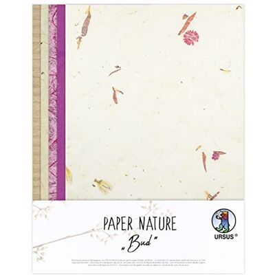 Ursus 61620004 natuurpapier met graspapier en strozijde, 10 vellen Ursus 61620004 natuurpapier met graspapier en strozijde, 10 vellen