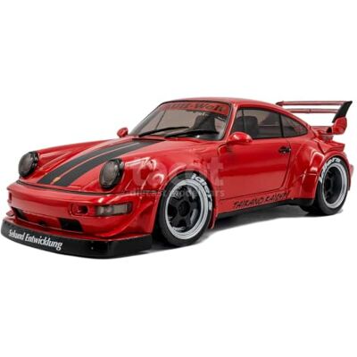 Solido RWB Bodykit 2024 brede bouwtuning, agressieve lijnen, splinters en achterspoiler, diecast miniatuurauto, rood met strepen, 1:18 Solido RWB Bodykit 2024 brede bouwtuning, agressieve lijnen, splinters en achterspoiler, diecast miniatuurauto, rood met strepen, 1:18