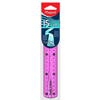Maped Platte liniaal TWIST'N FLEX, onbreekbaar, flexibel, 15 cm, verschillende kleuren, 279110 Maped Platte liniaal TWIST'N FLEX, onbreekbaar, flexibel, 15 cm, verschillende kleuren, 279110