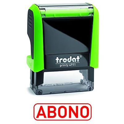Trodat 4911 Printy ABONO commerciële formulestempel met Spaanse tekst, automatische stempel, tekstplaatgrootte 37 x 14 mm, rood Trodat 4911 Printy ABONO commerciële formulestempel met Spaanse tekst, automatische stempel, tekstplaatgrootte 37 x 14 mm, rood