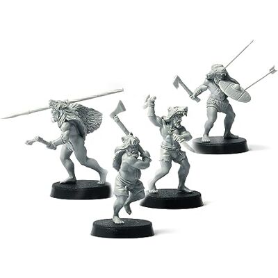 Brother Berserkers (ulfhednars), miniaturen van hars 28 mm Brother Berserkers (ulfhednars), miniaturen van hars 28 mm