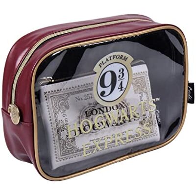Harry Potter Toilettas voor op reis, 2-delig, kleur, Kleur: zwart/bruin,, informeel Harry Potter Toilettas voor op reis, 2-delig, kleur, Kleur: zwart/bruin,, informeel