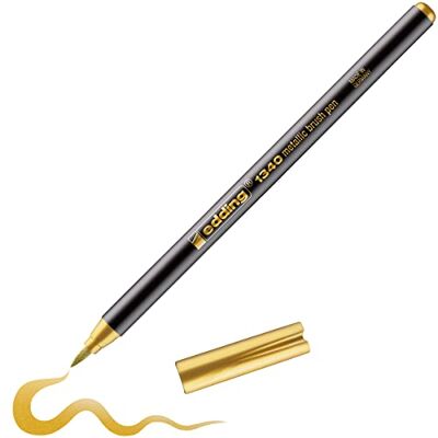 Edding 1340 goudkleurige metallic penseelstift Edding 1340 goudkleurige metallic penseelstift