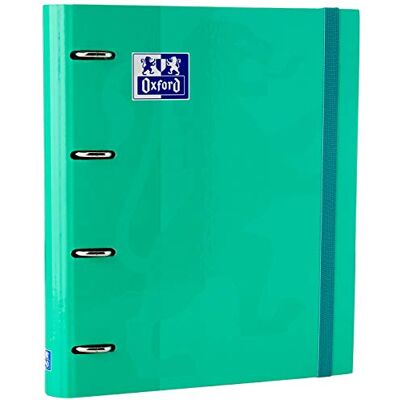Oxford , Ordner met 4 ringen, A4+, met vulling en rubber, hardcover, 80 vellen, 5 x 5 rasterpatroon, ijsmint Oxford , Ordner met 4 ringen, A4+, met vulling en rubber, hardcover, 80 vellen, 5 x 5 rasterpatroon, ijsmint