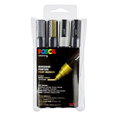 uni-ball POSCA Set van 4 PC5M Markers GSW tas uni-ball POSCA Set van 4 PC5M Markers GSW tas