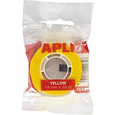 APLI Tape, 19 mm x 33 m, geel APLI Tape, 19 mm x 33 m, geel