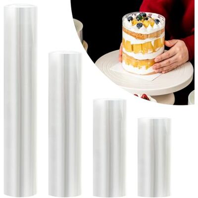Flearitzo Acetaatfolie voor taart, herbruikbaar, 4 maten Transparante bakfolie, 8/10/15/20 cm x 10 m, gemakkelijk te reinigen voor desserts Flearitzo Acetaatfolie voor taart, herbruikbaar, 4 maten Transparante bakfolie, 8/10/15/20 cm x 10 m, gemakkelijk te reinigen voor desserts