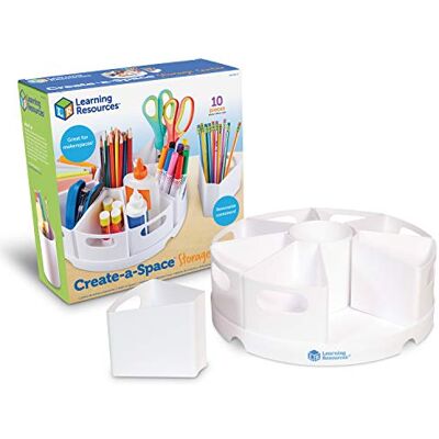 Learning Resources Create-a-Space 10 stuks organizer voor schrijfwaren, ideaal voor klaslokaal en thuis, gemakkelijk te reinigen kunststof, wit Learning Resources Create-a-Space 10 stuks organizer voor schrijfwaren, ideaal voor klaslokaal en thuis, gemakkelijk te reinigen kunststof, wit