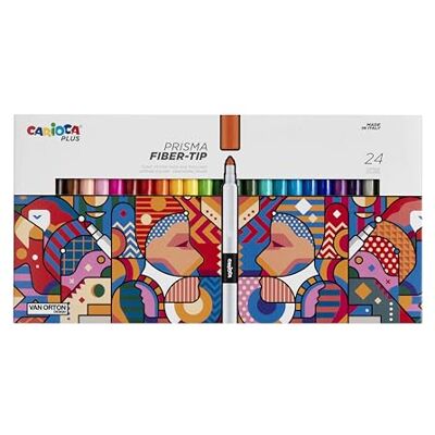 CARIOCA Plus I Prisma markers voor artistiek gebruik, ergonomisch design, 24 stuks CARIOCA Plus I Prisma markers voor artistiek gebruik, ergonomisch design, 24 stuks