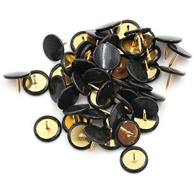 SENRISE 100 stuks tekenpunaises met kunststof koppen en stalen punten voor kurkbord, decoratief prikbord, kantoorkaart (zwart, 10 x 10 mm) SENRISE 100 stuks tekenpunaises met kunststof koppen en stalen punten voor kurkbord, decoratief prikbord, kantoorkaart (zwart, 10 x 10 mm)