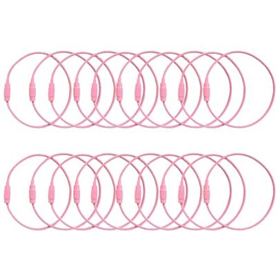 SKYPRO 20 stuks sleutelhangers van roestvrij staaldraad met 1,5 mm gekleurde coating voor het ophangen van bagagelabels, sleutels of ID-labels roze SKYPRO 20 stuks sleutelhangers van roestvrij staaldraad met 1,5 mm gekleurde coating voor het ophangen van bagagelabels, sleutels of ID-labels roze