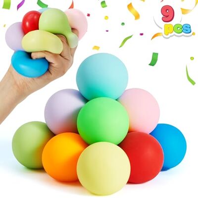 JOYIN Slow-Rise 9 stuks stressballen 9 kleuren voor volwassenen sponsachtig speelgoed handtherapieballen om angst te bestrijden JOYIN Slow-Rise 9 stuks stressballen 9 kleuren voor volwassenen sponsachtig speelgoed handtherapieballen om angst te bestrijden