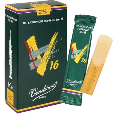 Vandoren riet voor sopraansaxofoon V 16 sterkte: 2 1/2 Vandoren riet voor sopraansaxofoon V 16 sterkte: 2 1/2
