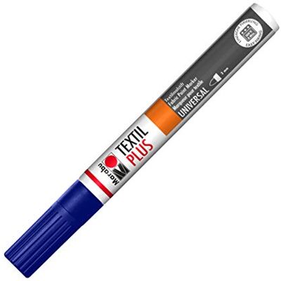 Marabu Textile Painter Plus lakstift voor lichte stoffen, donkerblauw 053, lijnbreedte ca. 3 mm, op waterbasis, zacht gevoel, wasbaar tot 40 °C na bevestiging, sparrenhout, 1,42 x 1,6 x 1,6 Marabu Textile Painter Plus lakstift voor lichte stoffen, donkerblauw 053, lijnbreedte ca. 3 mm, op waterbasis, zacht gevoel, wasbaar tot 40 °C na bevestiging, sparrenhout, 1,42 x 1,6 x 1,6