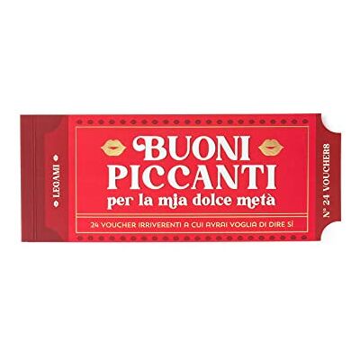 Legami Blok met 24 kruidige vouchers, in het Italiaans, koppelcoupons met boren om te scheuren, cadeau-idee, 20,3 x 8,2 cm, geslachtsthema Legami Blok met 24 kruidige vouchers, in het Italiaans, koppelcoupons met boren om te scheuren, cadeau-idee, 20,3 x 8,2 cm, geslachtsthema