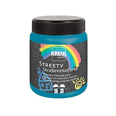 KREUL 43105 Streety straatverf met vloeibaar krijt, wasbaar, voor het schilderen met kwast of scooter, veganistisch vloeibaar krijt, dermatologisch getest, wasbaar, blauw, 200 ml KREUL 43105 Streety straatverf met vloeibaar krijt, wasbaar, voor het schilderen met kwast of scooter, veganistisch vloeibaar krijt, dermatologisch getest, wasbaar, blauw, 200 ml