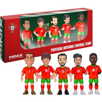 MINIX Football Stars Wereldkampioenschap Pack Portugal 5 figuren Verzamelfiguur 7 cm (Ronaldo, Joao Neves, Bernardo Silva, Vitinha, Nuno Mendes) MINIX Football Stars Wereldkampioenschap Pack Portugal 5 figuren Verzamelfiguur 7 cm (Ronaldo, Joao Neves, Bernardo Silva, Vitinha, Nuno Mendes)