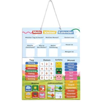 chuckle Magnetische wandkalender voor kinderen met seizoenen, datum en weer, 40 x 32 cm, speels leergereedschap voor kinderen van 4 tot 10 jaar, personaliseerbaar voor elk jaar chuckle Magnetische wandkalender voor kinderen met seizoenen, datum en weer, 40 x 32 cm, speels leergereedschap voor kinderen van 4 tot 10 jaar, personaliseerbaar voor elk jaar