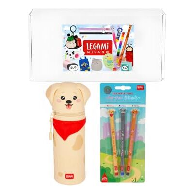 Legami Fur-Ever Friends siliconen hondenetui + 3 gelpennen met geschenkdoos Legami Fur-Ever Friends siliconen hondenetui + 3 gelpennen met geschenkdoos