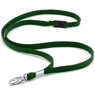 CKB LTD Sleutelkoord met draaibare metalen clip en veiligheidssysteem voor badgehouder, effen, groen, Confezione da 10 Lot de 10 CKB LTD Sleutelkoord met draaibare metalen clip en veiligheidssysteem voor badgehouder, effen, groen, Confezione da 10 Lot de 10