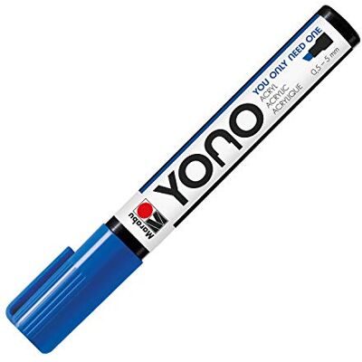 Marabu YONO 12400102053 Marker, donkerblauw 053 acrylstift met Japanse wigpunt, 0,5-5 mm op waterbasis, lichtecht en waterdicht, voor bijna alle ondergronden Marabu YONO 12400102053 Marker, donkerblauw 053 acrylstift met Japanse wigpunt, 0,5-5 mm op waterbasis, lichtecht en waterdicht, voor bijna alle ondergronden