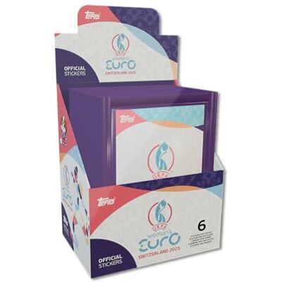 Topps Officiële Euros 2025 stickercollectie voor dames, complete doos, EUROS-stickerset voor dames per doos (300 stickers). Topps Officiële Euros 2025 stickercollectie voor dames, complete doos, EUROS-stickerset voor dames per doos (300 stickers).
