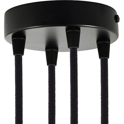Creative Set cilindrische metalen rozet met 4 gaten conisch, zwart Creative Set cilindrische metalen rozet met 4 gaten conisch, zwart