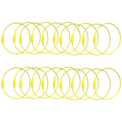 SKYPRO 20 stuks sleutelhangers van roestvrij staaldraad met 1,5 mm gekleurde coating voor het ophangen van bagagelabels, sleutels of ID-labels Geel SKYPRO 20 stuks sleutelhangers van roestvrij staaldraad met 1,5 mm gekleurde coating voor het ophangen van bagagelabels, sleutels of ID-labels Geel