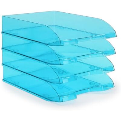 Waytex Set van 4 brievenbakken A4 kunststof transparant Waytex Set van 4 brievenbakken A4 kunststof transparant