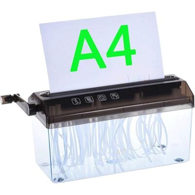 Coocnh Handmatige papiervernietiger A4, mini krukbandversnipperaar voor thuisgebruik, draagbare documentversnipperaar voor financiële rekeningen, A4-vellen en klein papier, opening Coocnh Handmatige papiervernietiger A4, mini krukbandversnipperaar voor thuisgebruik, draagbare documentversnipperaar voor financiële rekeningen, A4-vellen en klein papier, opening