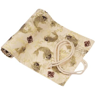 YISENJEE Oprolbare Penseelhouder Canvas Oprolbare Pennenzak Met Kleurgordijn En Goud-Gouden Stempelen-12 Gaten YISENJEE Oprolbare Penseelhouder Canvas Oprolbare Pennenzak Met Kleurgordijn En Goud-Gouden Stempelen-12 Gaten