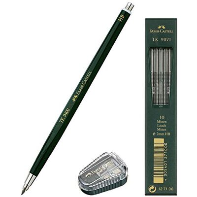 Faber-Castell Vulpotlood TK 9400 Stiftdikte 2 mm Hardheid HB + reservevullingen en puntenslijper Faber-Castell Vulpotlood TK 9400 Stiftdikte 2 mm Hardheid HB + reservevullingen en puntenslijper