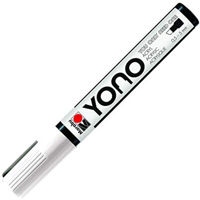 Marabu 12400102070 12400102070-YONO marker, wit 070, veelzijdige acrylstift met Japanse wigpunt, waterbasis, lichtecht en waterbestendig, voor bijna alle ondergronden, 0,5-5 mm Marabu 12400102070 12400102070-YONO marker, wit 070, veelzijdige acrylstift met Japanse wigpunt, waterbasis, lichtecht en waterbestendig, voor bijna alle ondergronden, 0,5-5 mm