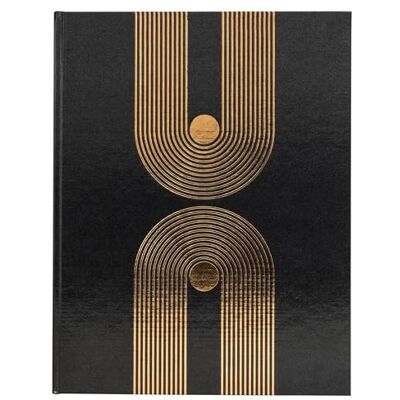 EXACOMPTA 47848E – 1 gastenboek grafisch – verticaal formaat 27 x 22 cm – omslag gecoat papier – gouden rand – 100 effen witte pagina's – zwart EXACOMPTA 47848E – 1 gastenboek grafisch – verticaal formaat 27 x 22 cm – omslag gecoat papier – gouden rand – 100 effen witte pagina's – zwart