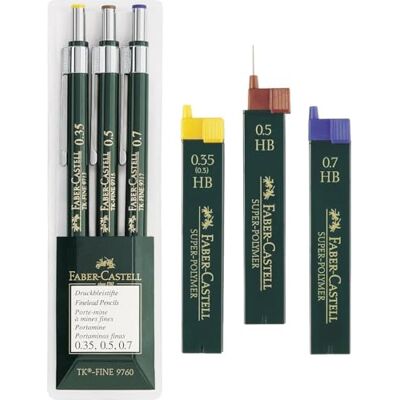 Faber-Castell 130622 vulpotlood TK-FINE 3-delig etui (elk een pen 0,35 mm, 0,5 mm en 0,7 mm) voordeelset (vulpotloden + 3 blikjes reservevullingen) Faber-Castell 130622 vulpotlood TK-FINE 3-delig etui (elk een pen 0,35 mm, 0,5 mm en 0,7 mm) voordeelset (vulpotloden + 3 blikjes reservevullingen)
