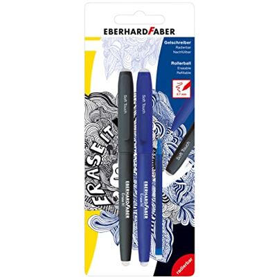Eberhard Faber Gelpen 582103 uitwisbaar met vulling blauw meerkleurig, Duitse versie 2 stuks Eberhard Faber Gelpen 582103 uitwisbaar met vulling blauw meerkleurig, Duitse versie 2 stuks