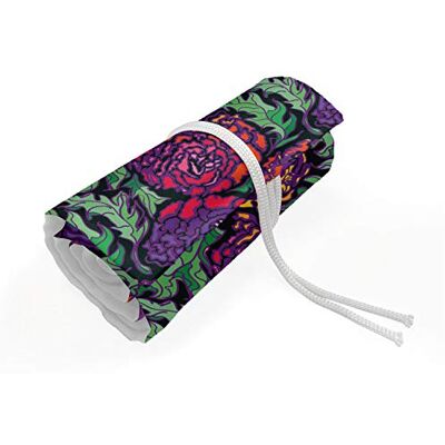 ABAKUHAUS Bloementas met envelop voor pennen, levendige peony bloemen, duurzaam en draagbaar etui, 48 vakken, meerkleurig, Multicolord2, 48 Vakjes ABAKUHAUS Bloementas met envelop voor pennen, levendige peony bloemen, duurzaam en draagbaar etui, 48 vakken, meerkleurig, Multicolord2, 48 Vakjes