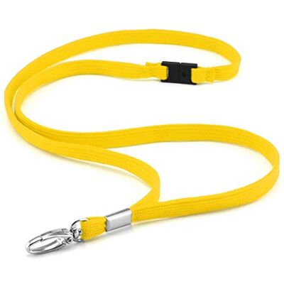 CKB LTD Premium Lanyards Halskoord met draaibare metalen clip voor ID-kaarthouder, effen, Geel. Pack of 100 CKB LTD Premium Lanyards Halskoord met draaibare metalen clip voor ID-kaarthouder, effen, Geel. Pack of 100