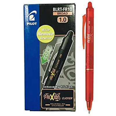 Pilot CF12SFERA FRIXION CLICKER ROSSO P.1 gelpen met intrekbare punt, rood, kunststof, robuust, rubber Pilot CF12SFERA FRIXION CLICKER ROSSO P.1 gelpen met intrekbare punt, rood, kunststof, robuust, rubber