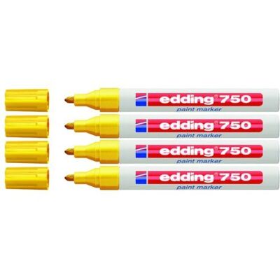 Edding 4 stuks 750 industriële markers, 2-4 mm (geel) Edding 4 stuks 750 industriële markers, 2-4 mm (geel)