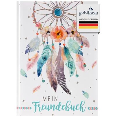 Goldbuch 43 205 vriendenboek dromenvanger om in te vullen, DIN A5, notitieboek met 88 geïllustreerde pagina's, omslag met kunstdruk, wit Goldbuch 43 205 vriendenboek dromenvanger om in te vullen, DIN A5, notitieboek met 88 geïllustreerde pagina's, omslag met kunstdruk, wit