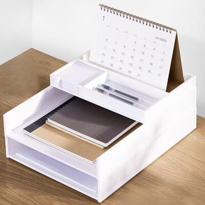 Eufrozy Stapelbare brievenbak met 3 niveaus, witte papierlade voor klaslokaal, kantoor, kartonnen inbox, bestandsorteerder, A4-papierlade, documentenopslag, Eufrozy Stapelbare brievenbak met 3 niveaus, witte papierlade voor klaslokaal, kantoor, kartonnen inbox, bestandsorteerder, A4-papierlade, documentenopslag,