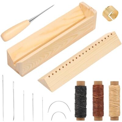 TNTGMG Boekbinder van hout, met perforator en priem, duurzame perforator voor handtekeningsgaten, bindaccessoires, ponsgereedschap voor knutselen, notitieboeken TNTGMG Boekbinder van hout, met perforator en priem, duurzame perforator voor handtekeningsgaten, bindaccessoires, ponsgereedschap voor knutselen, notitieboeken